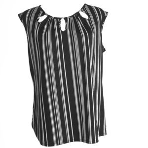 Used Notations Brand Stripe Black & White Top - L